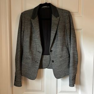Express Blazer with Leather Detail Collar